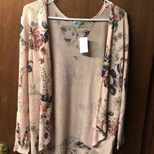 Pink floral cardigan